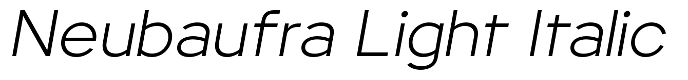Neubaufra Light Italic